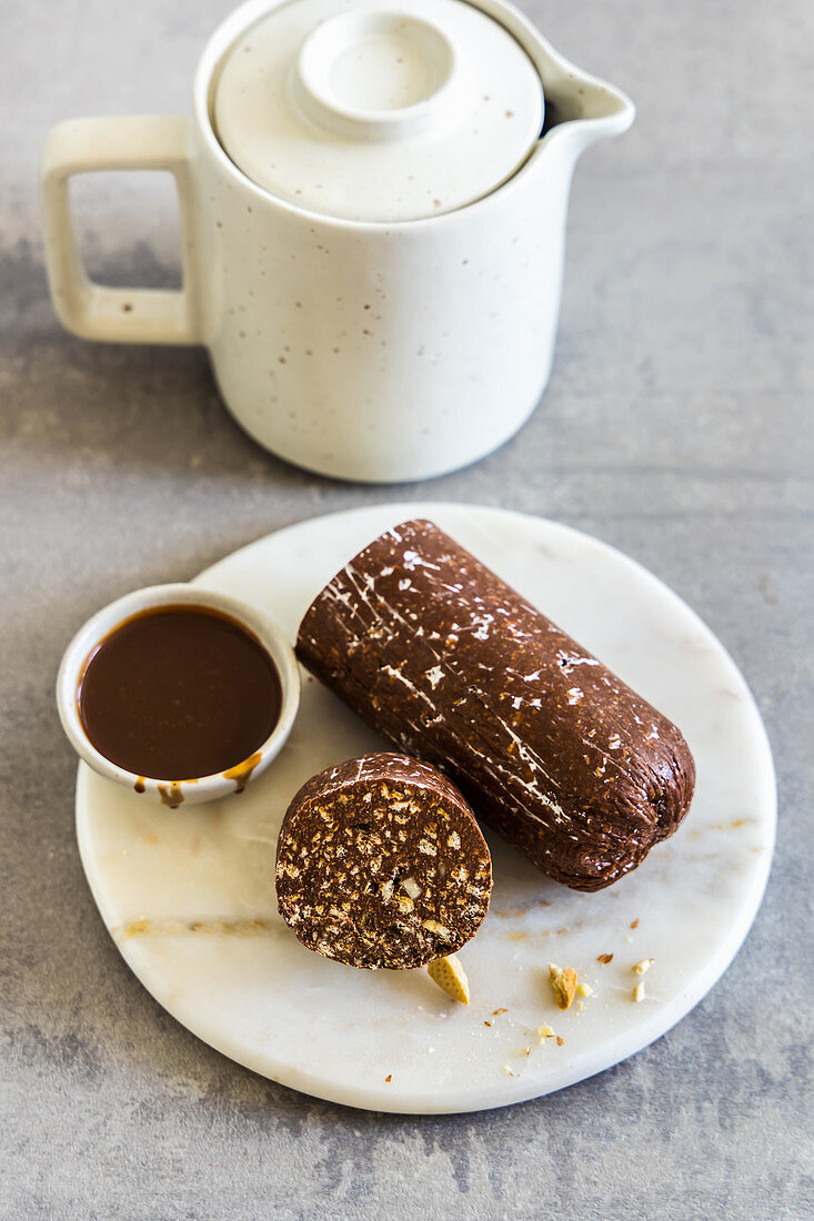 Dark Chocolate Salami Cookie and Almond Fudge