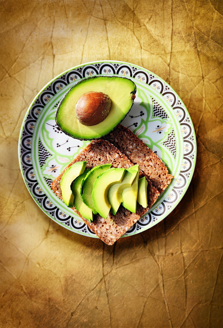 Whole grain bread with avocado