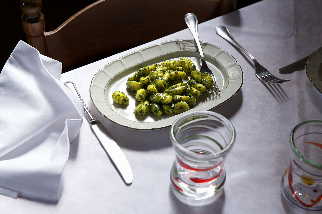 Gnocchi with basil pesto