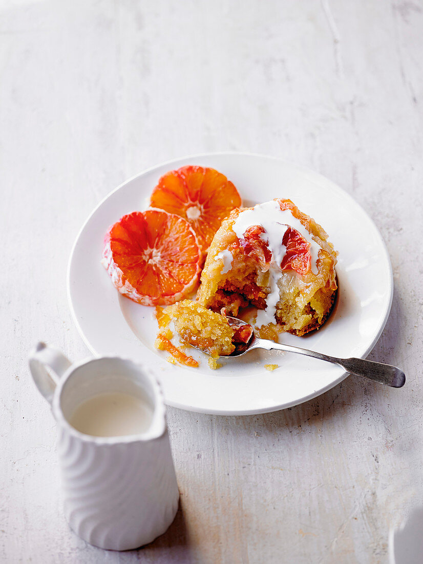 Blood orange and marmalade steamed puddings