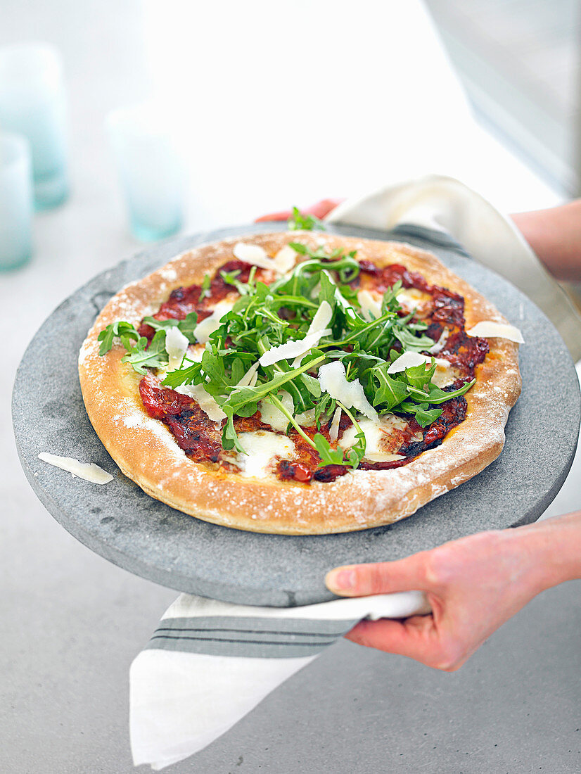 Pizza mit Rucola