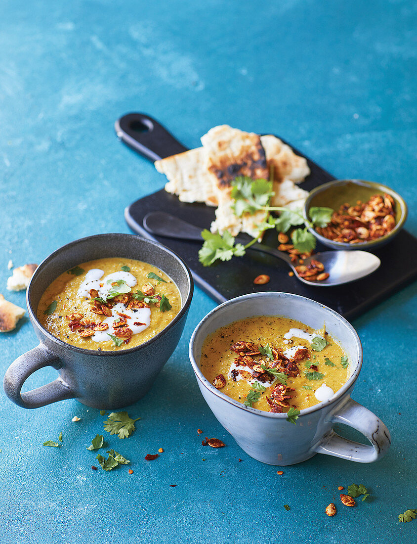 Autumn Soup with Butternut, Cauliflower and Baby Marrow