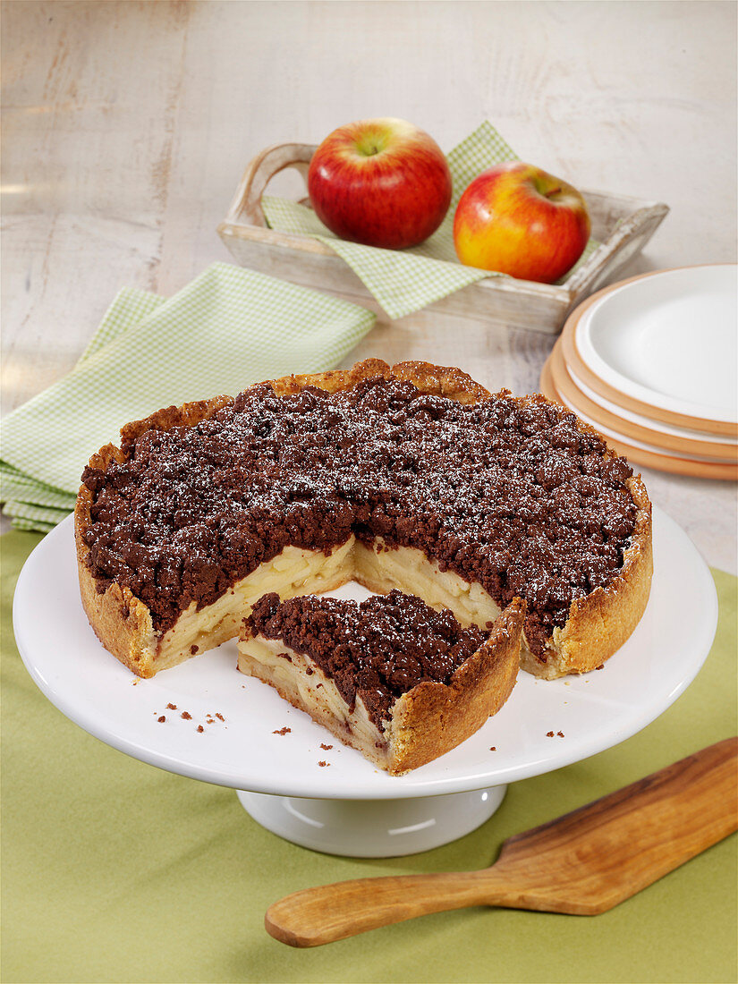 Apple pie with chocolate sprinkles