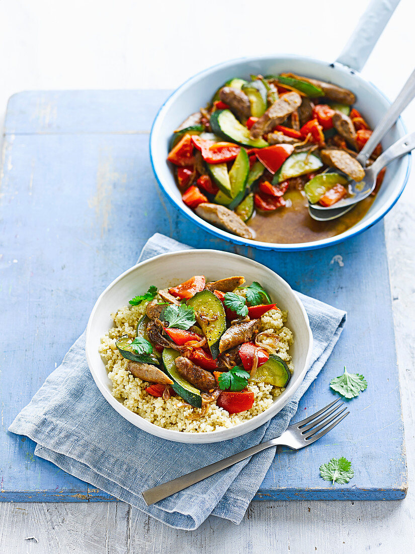 Spiced merguez couscous