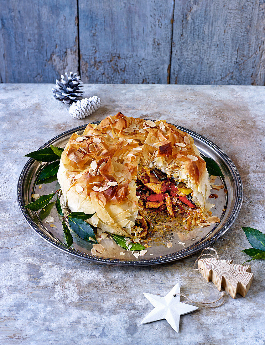 Moroccan-spiced turkey pie