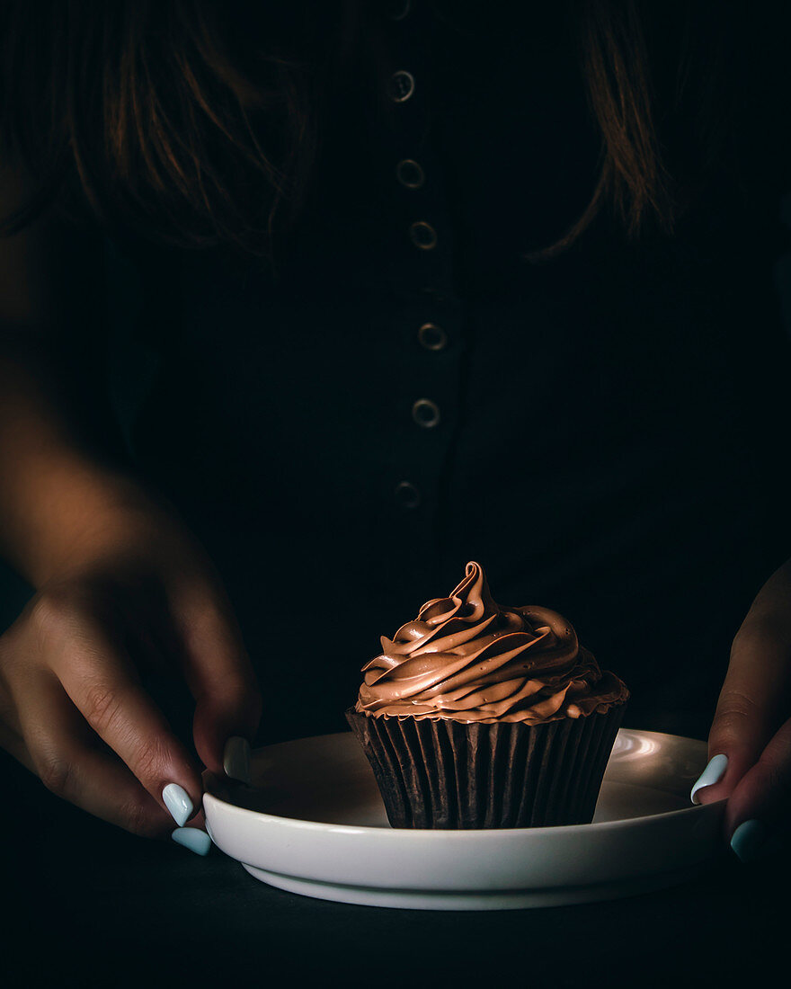 Dark chocolate cupcake