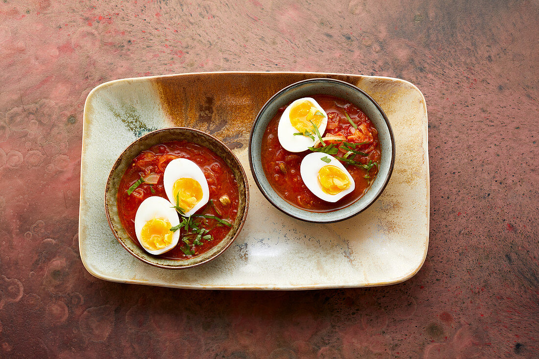 Indian egg curry with tomato sauce