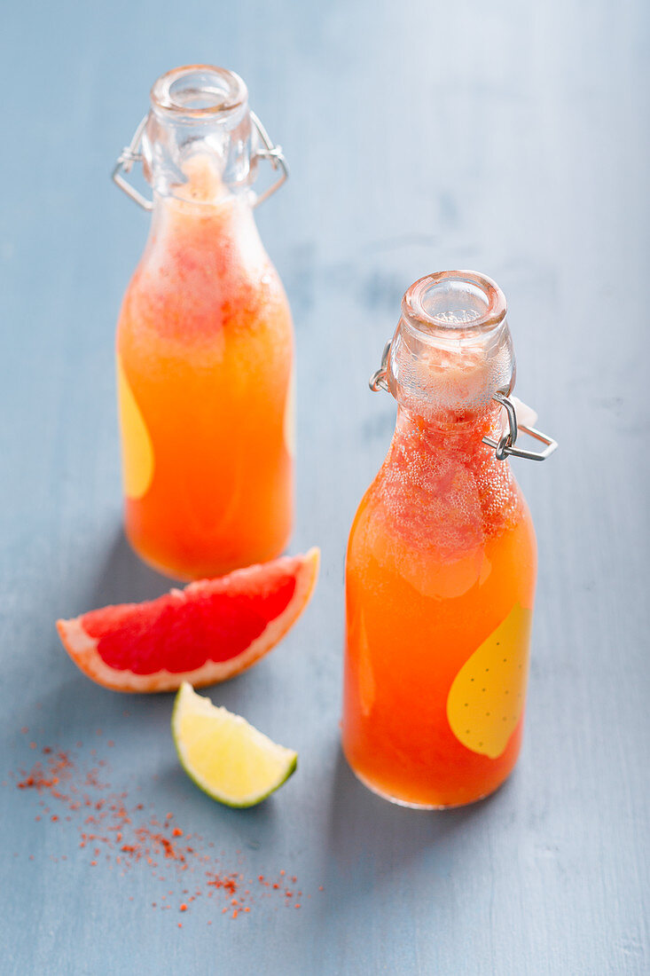 Turmeric lemonade with grapefruit and chilli