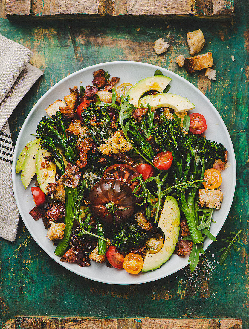 Broccolini salad with parmesan and pancetta