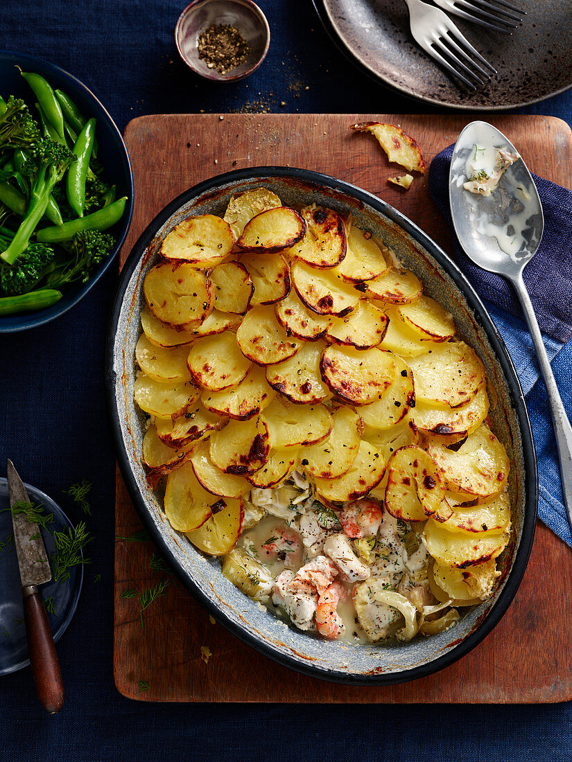 Fish Fennel Pie with Potato Topping