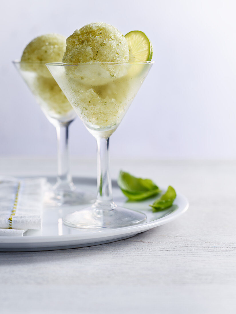 Lime Basil Sorbet