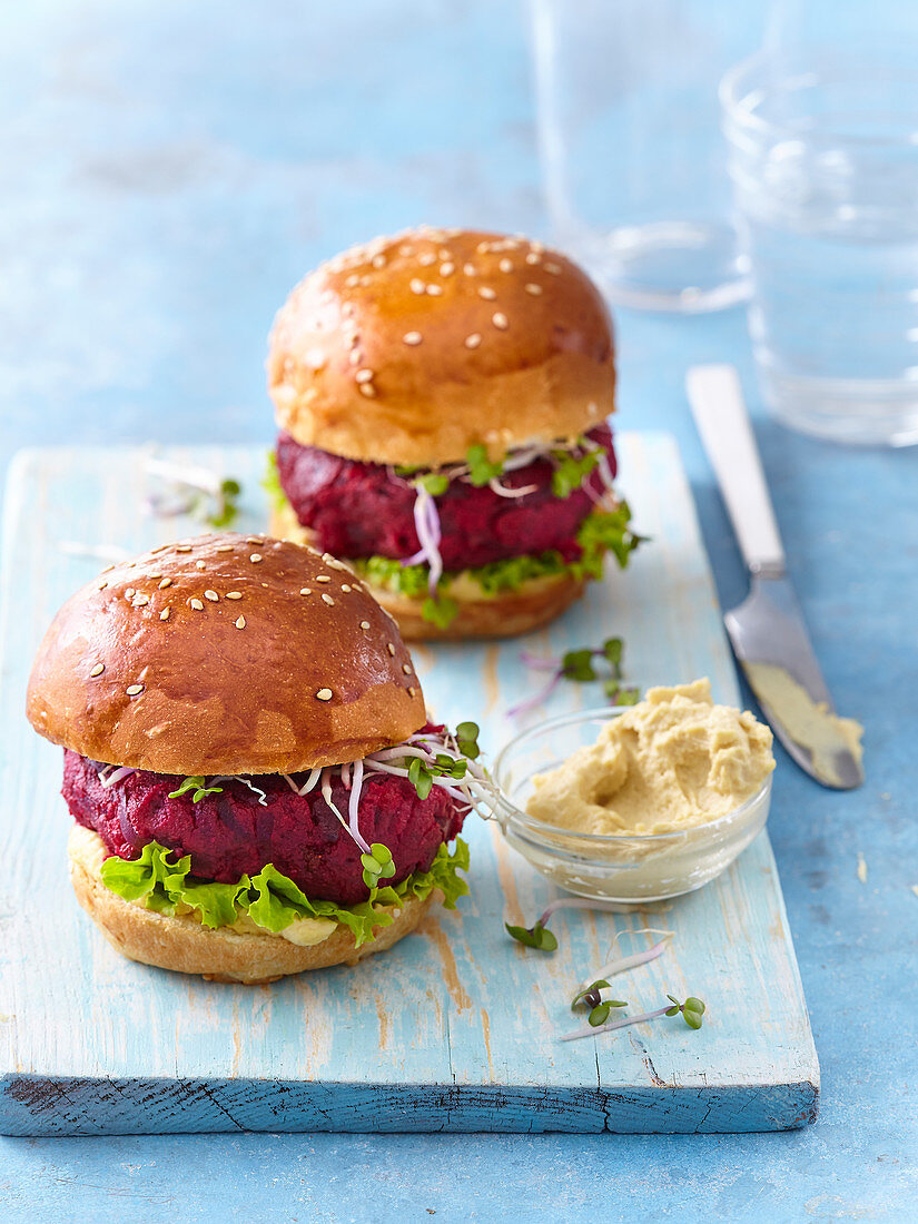 Vegetarian burger made from beetroot