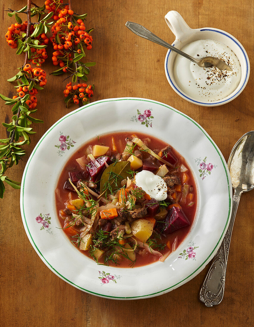 Venison borscht