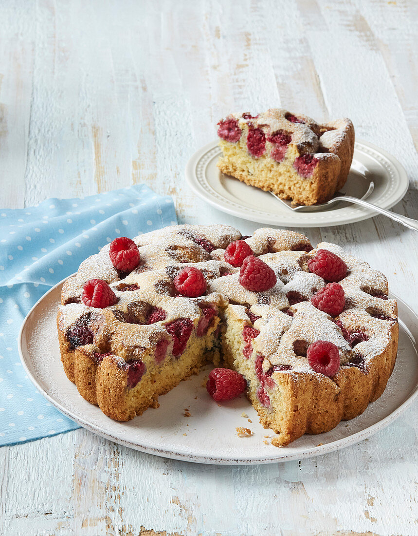 Raspberry pudding with coconut