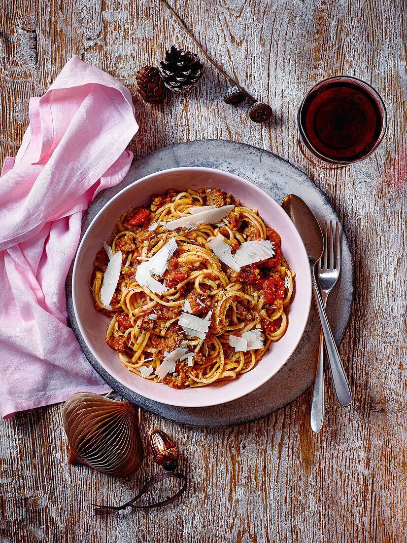 Christmas Linguine Bolognese