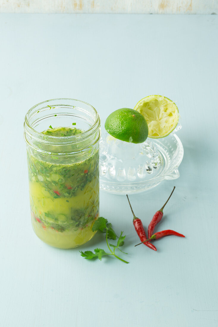 Lime and chilli dressing with coriander