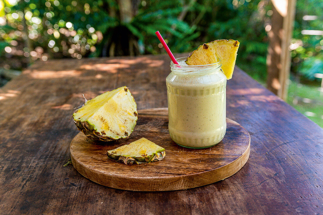 Pineapple smoothie with coconut milk