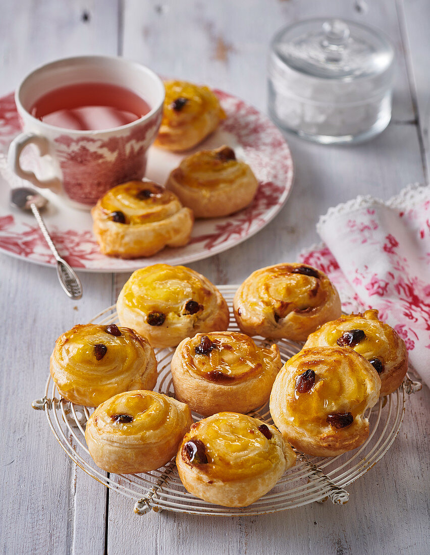 Rosinenschnecken zum Tee