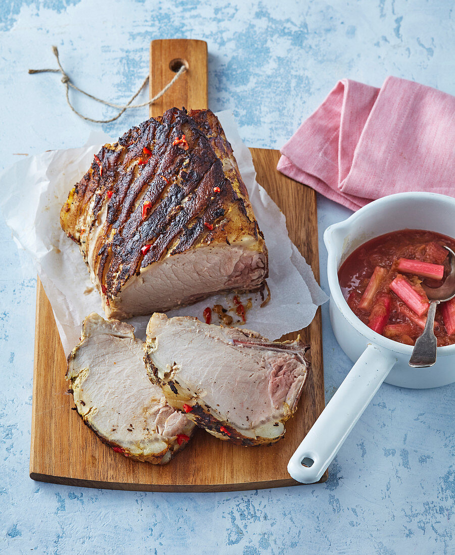 Pork roast (cutlets) with rhubarb chutney