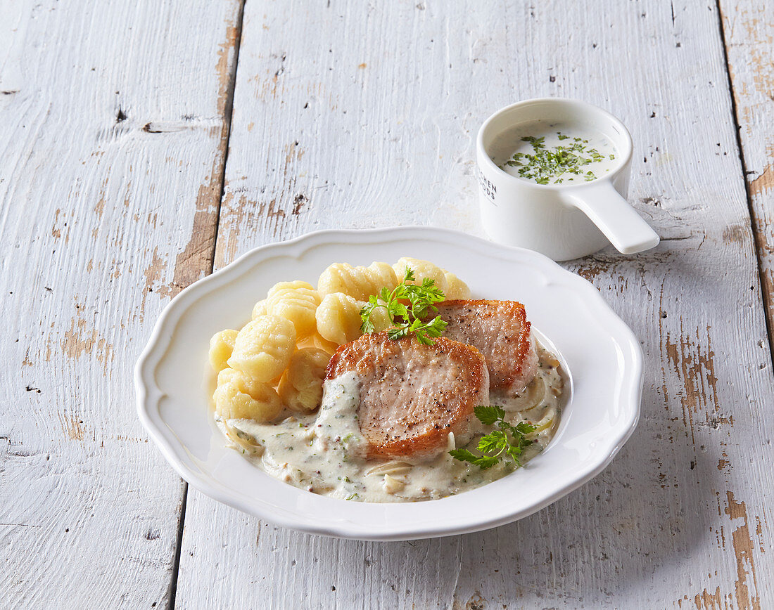 Pork with chervil sauce