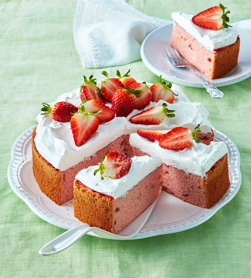 Pink strawberry cake