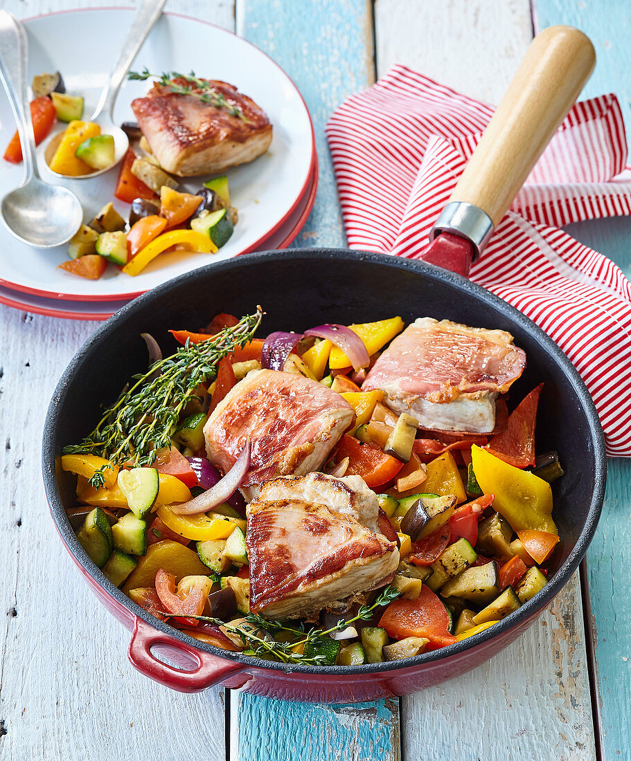 Ratatouille mit Schweinemedaillons