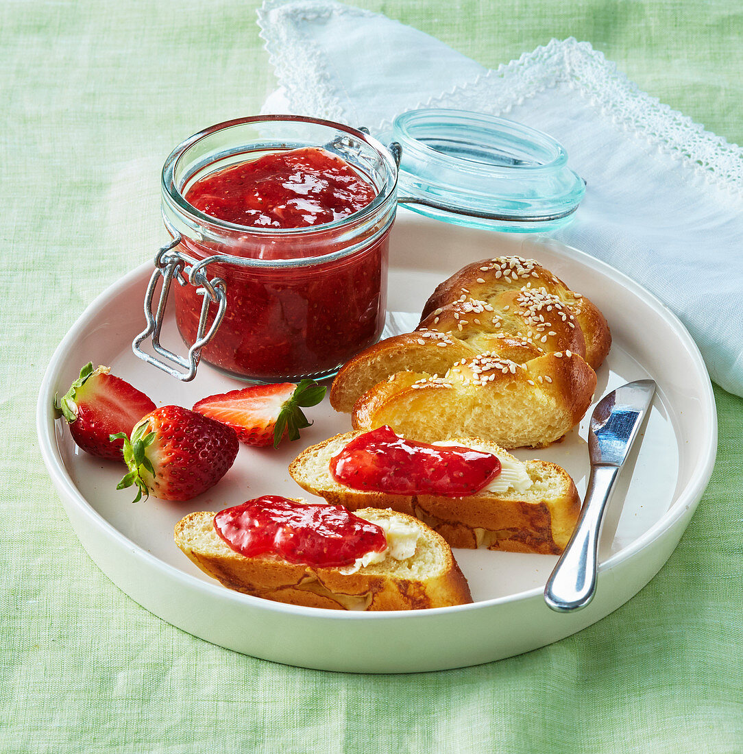 Strawberry jam with ginger and chia seed