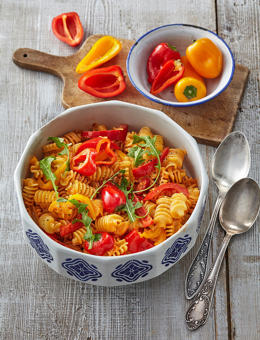 Spicy pasta with red pepper