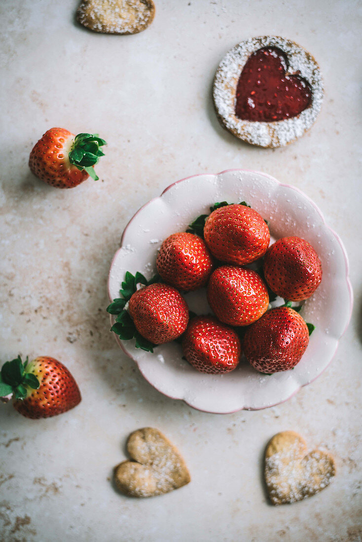 Strawberries and cookies