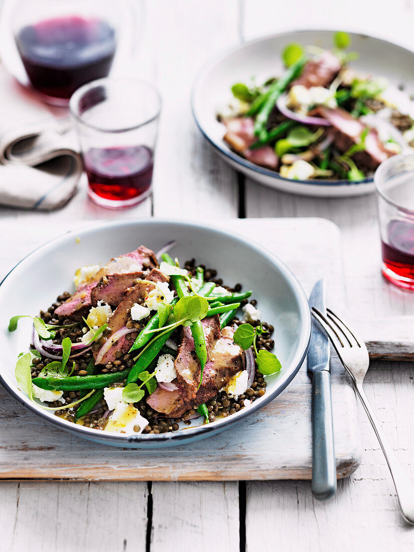 French-style lamb and lentil salad