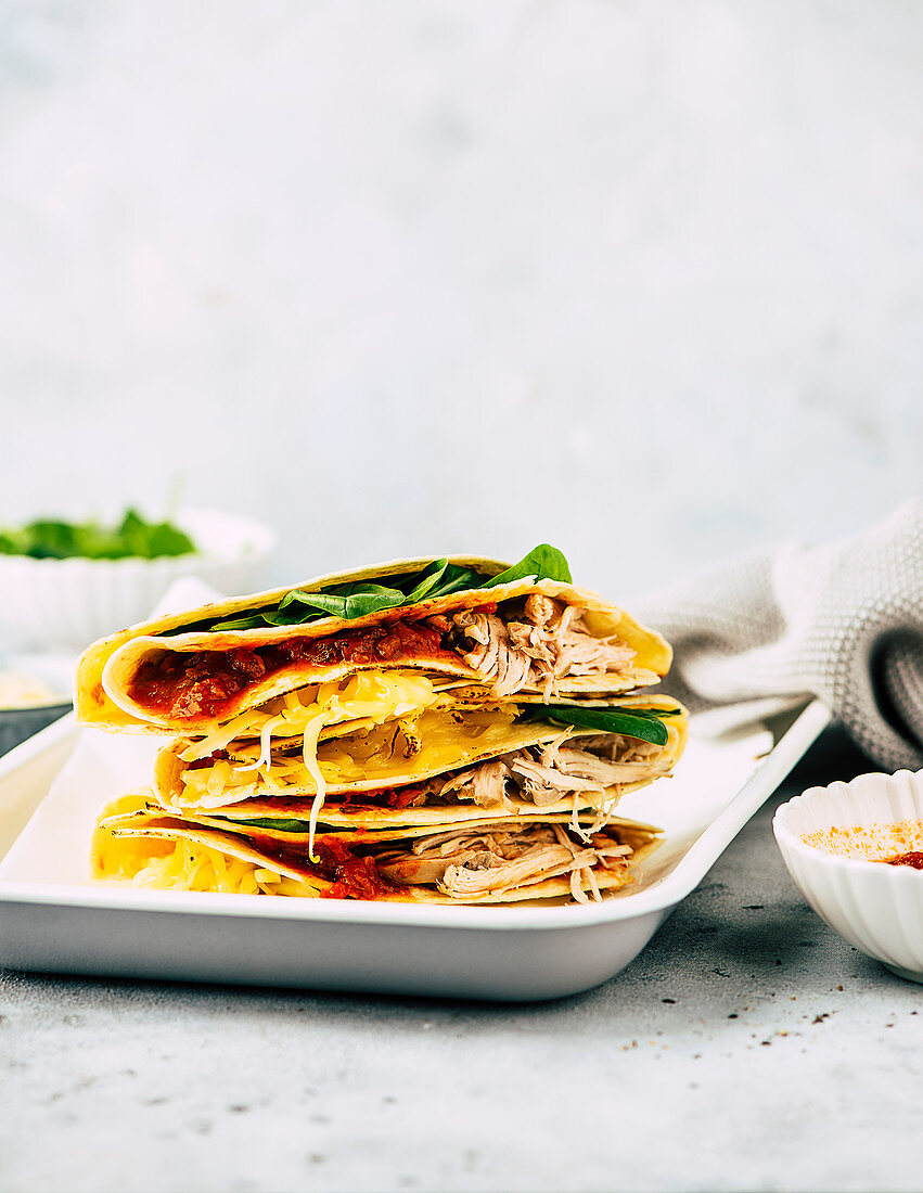 Quesadilla mit Hühnerfleisch