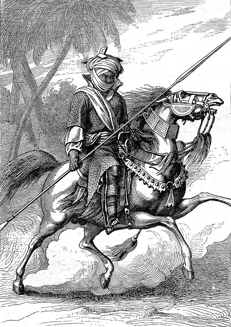 Bodyguard of a Nigerian chief, 19th century illustration