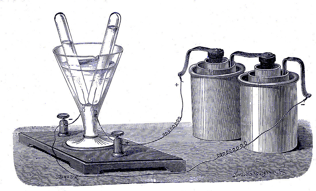 Voltmeter, 19th century illustration