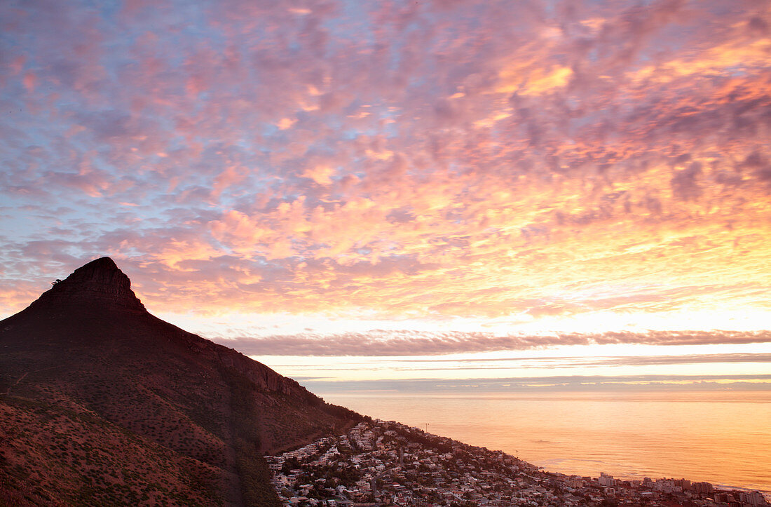 View of Cape Town, South Africa at sunset