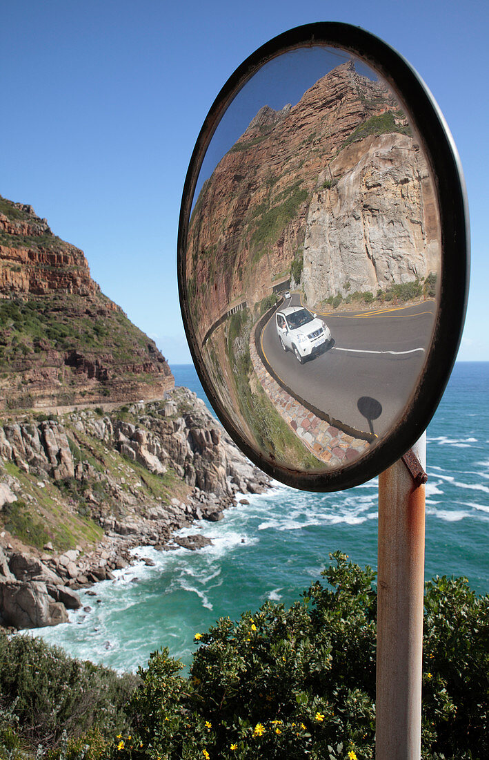 Mirror view of Chapman's Peak Drive, South Africa