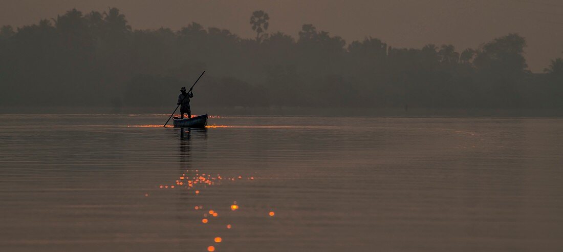 Fishing at dawn, India