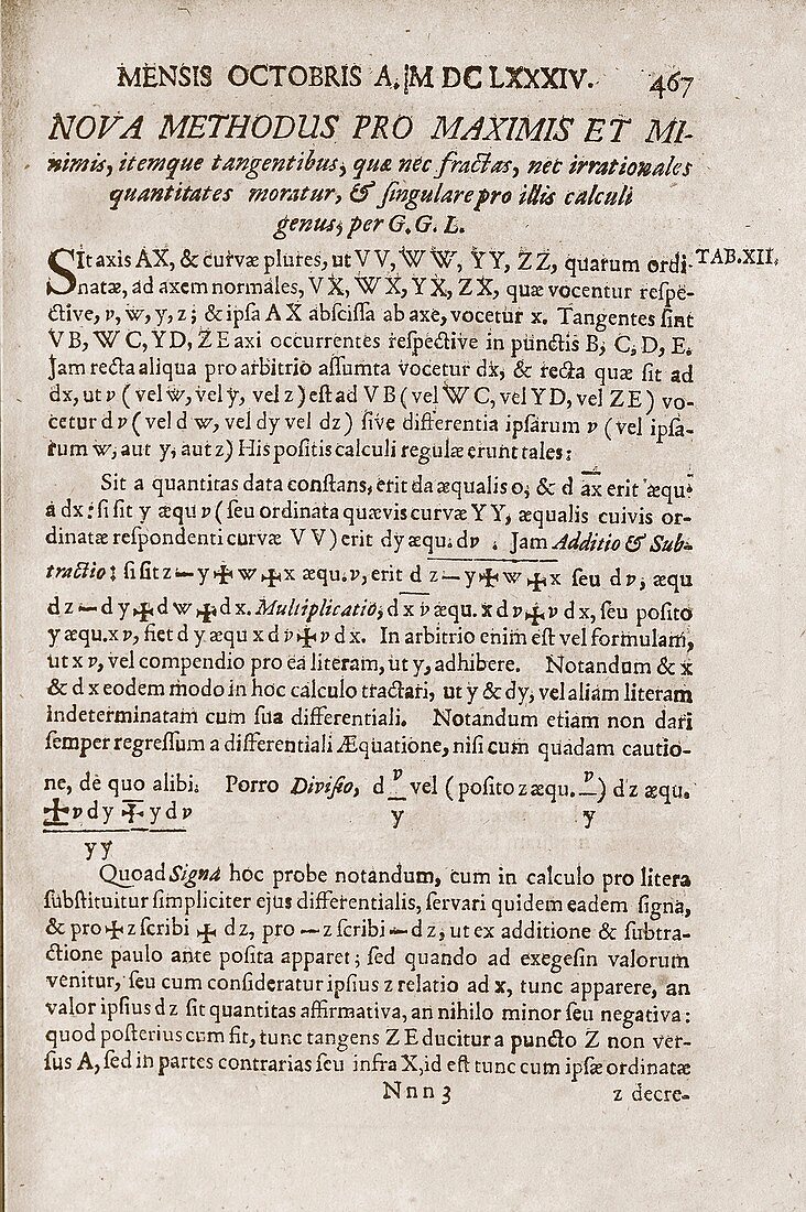 Leibniz's first article on calculus