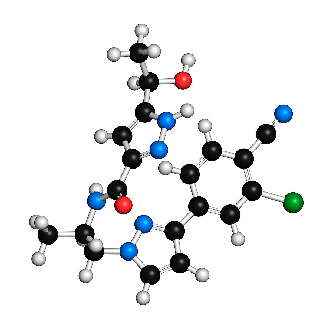 Darolutamide prostate cancer drug molecule, illustration