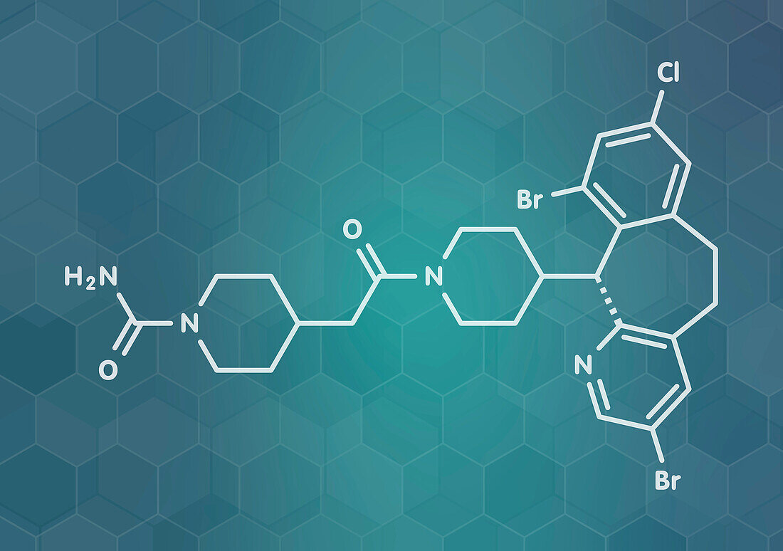 Lonafarnib drug molecule, illustration