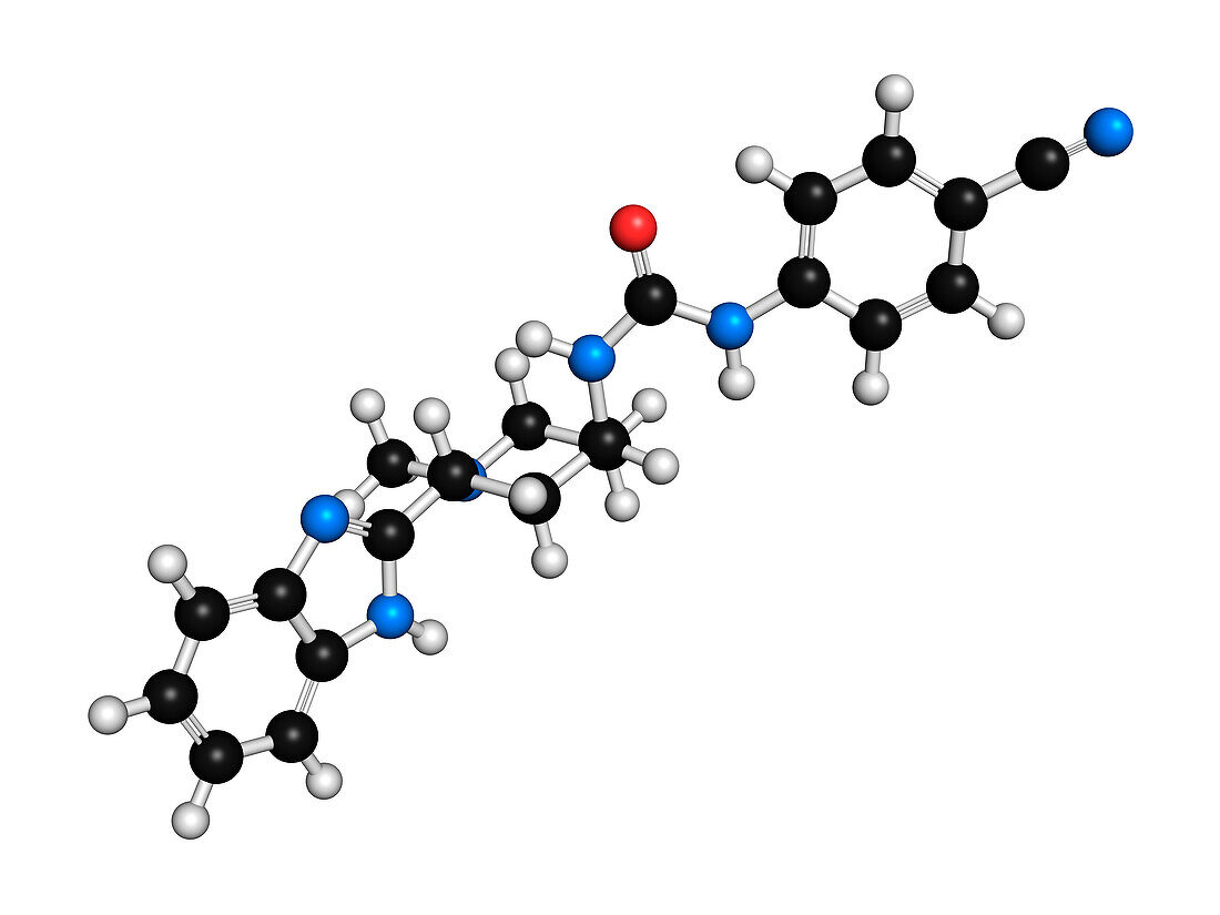 Glasdegib cancer drug molecule, illustration