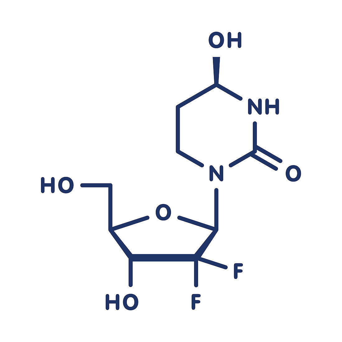 Cedazuridine drug molecule, illustration