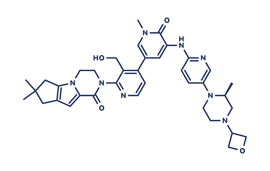 Fenebrutinib drug molecule, illustration