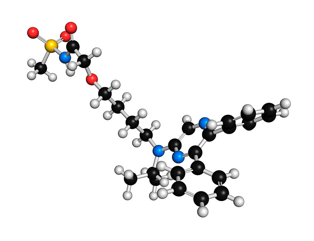 Selexipag hypertension drug molecule, illustration