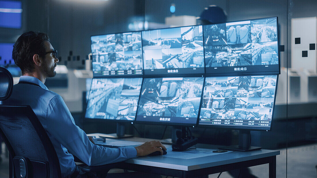 Security control room in factory