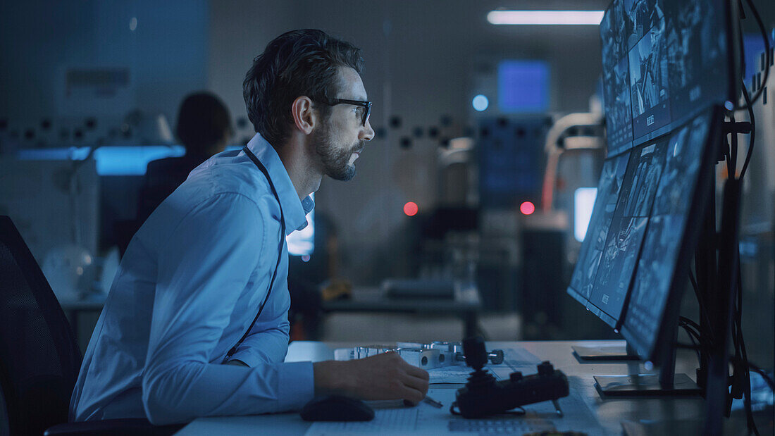 Security control room in factory