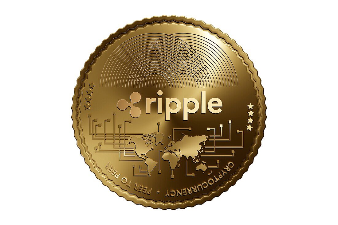Ripple XRP cryptocurrency, conceptual illustration