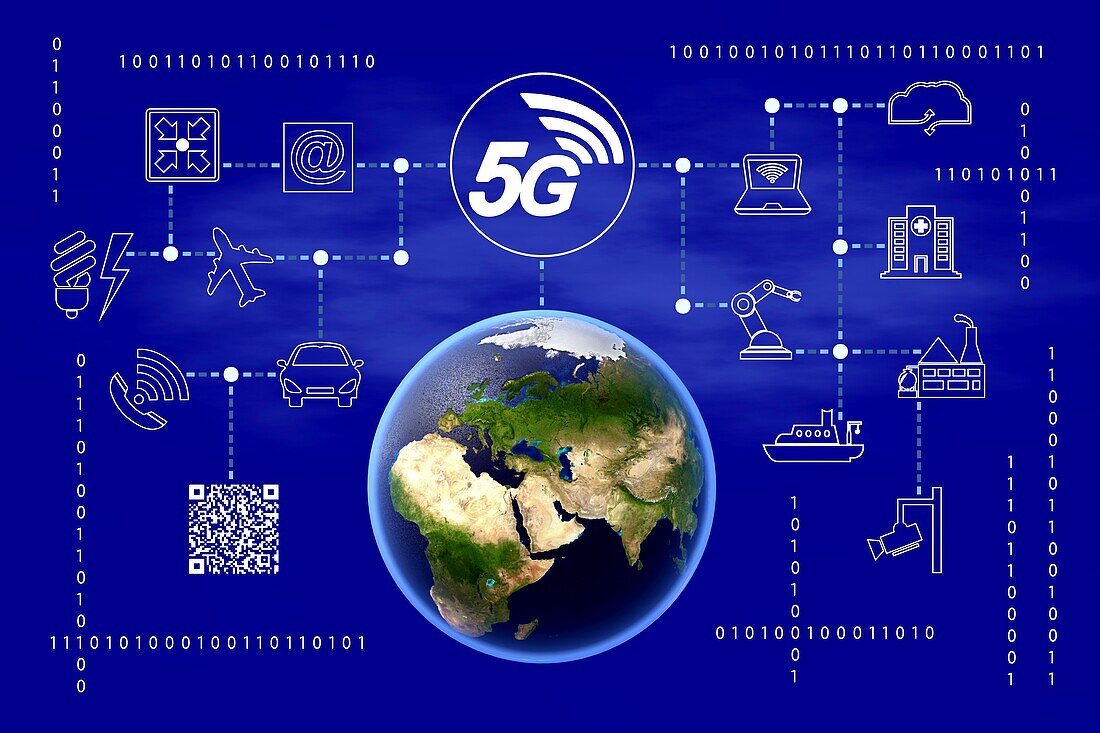 5G network in Europe, conceptual illustration