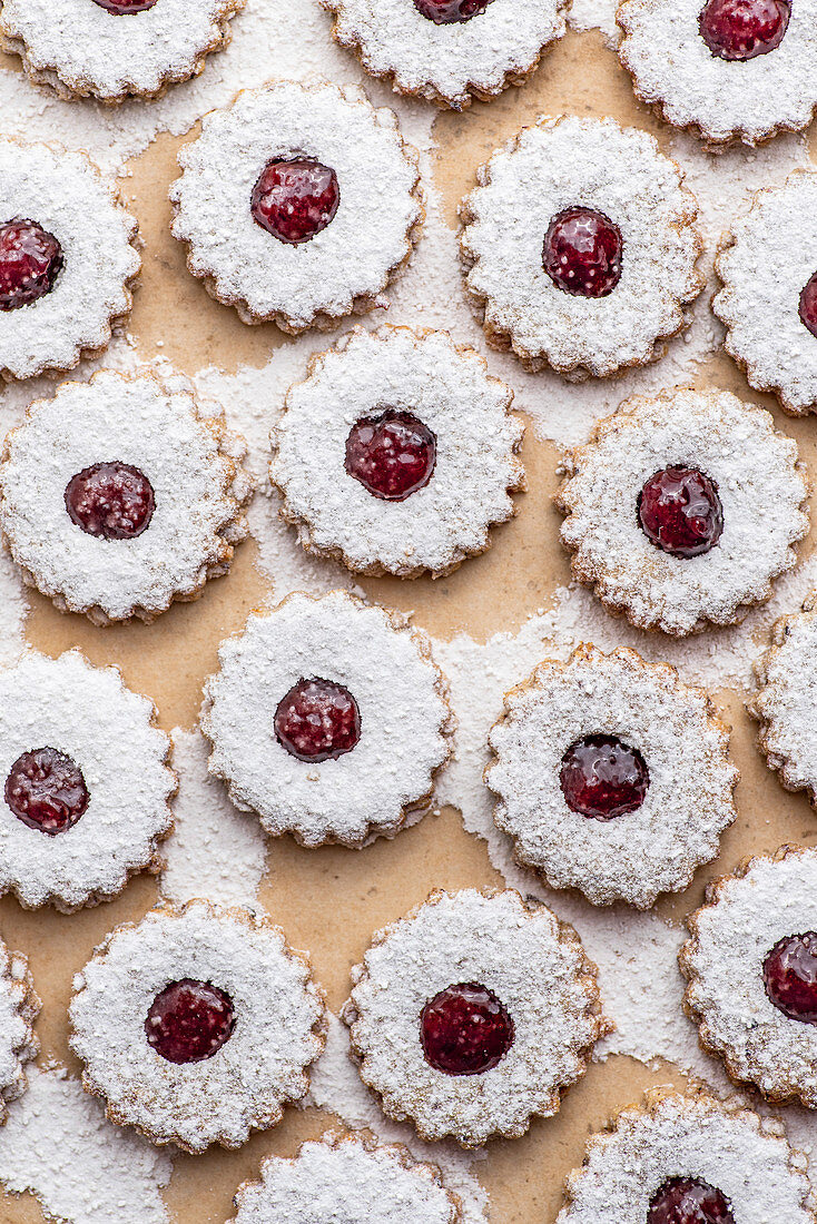 Orange linzer cookies