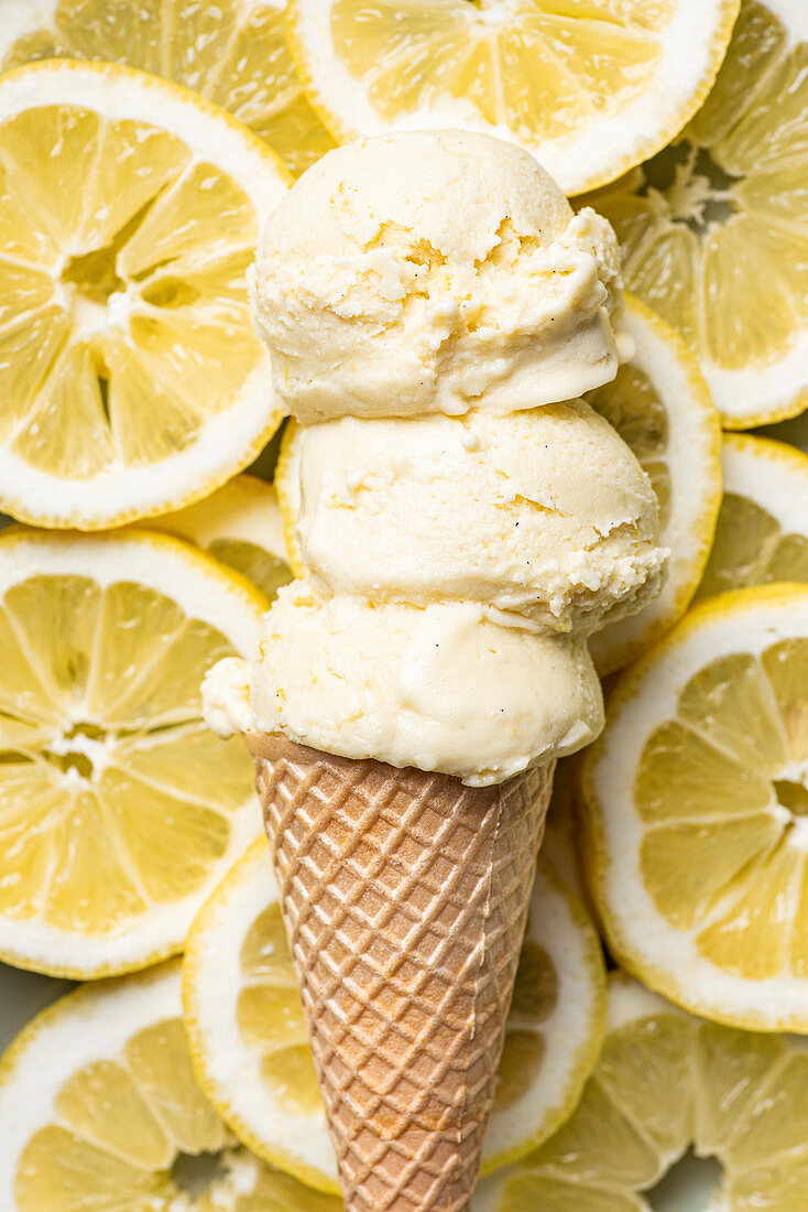 Honey lemon ice cream in scone