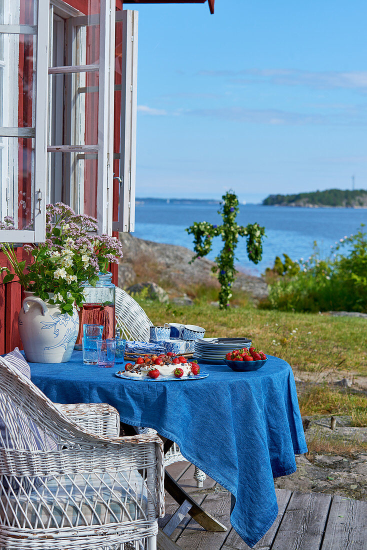 Food on garden table